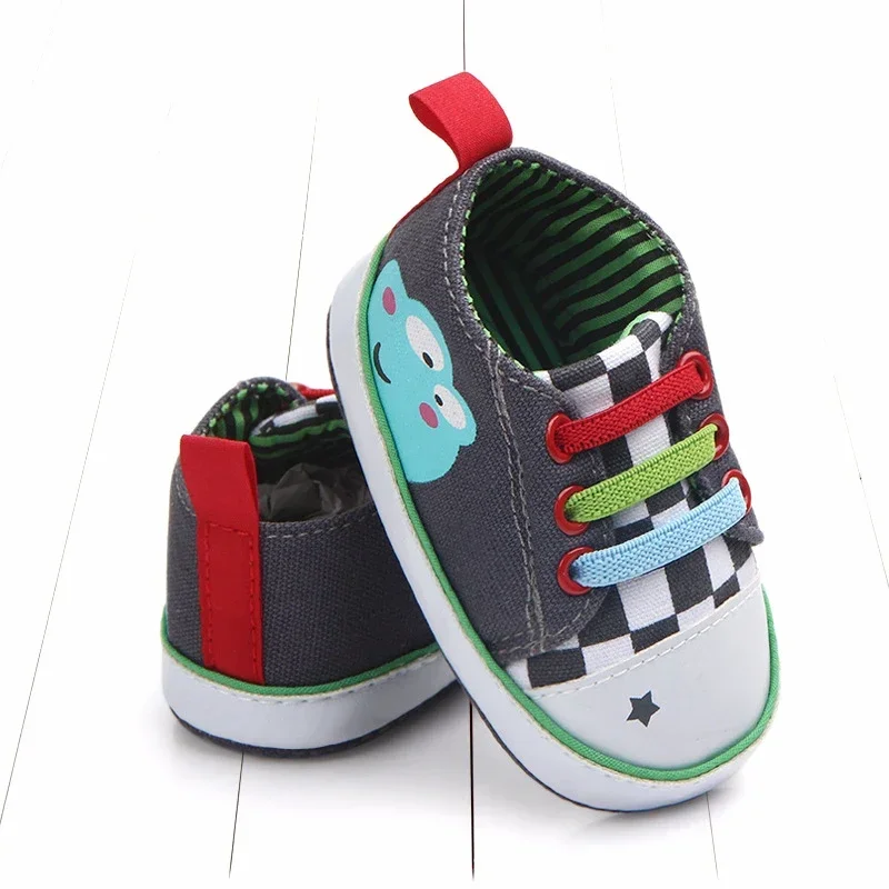 Toddler Shoes Newborn Infant Baby Canvas Anti-slip Crown Print Soft Sole  Shoe Fashion Geometric Cotton