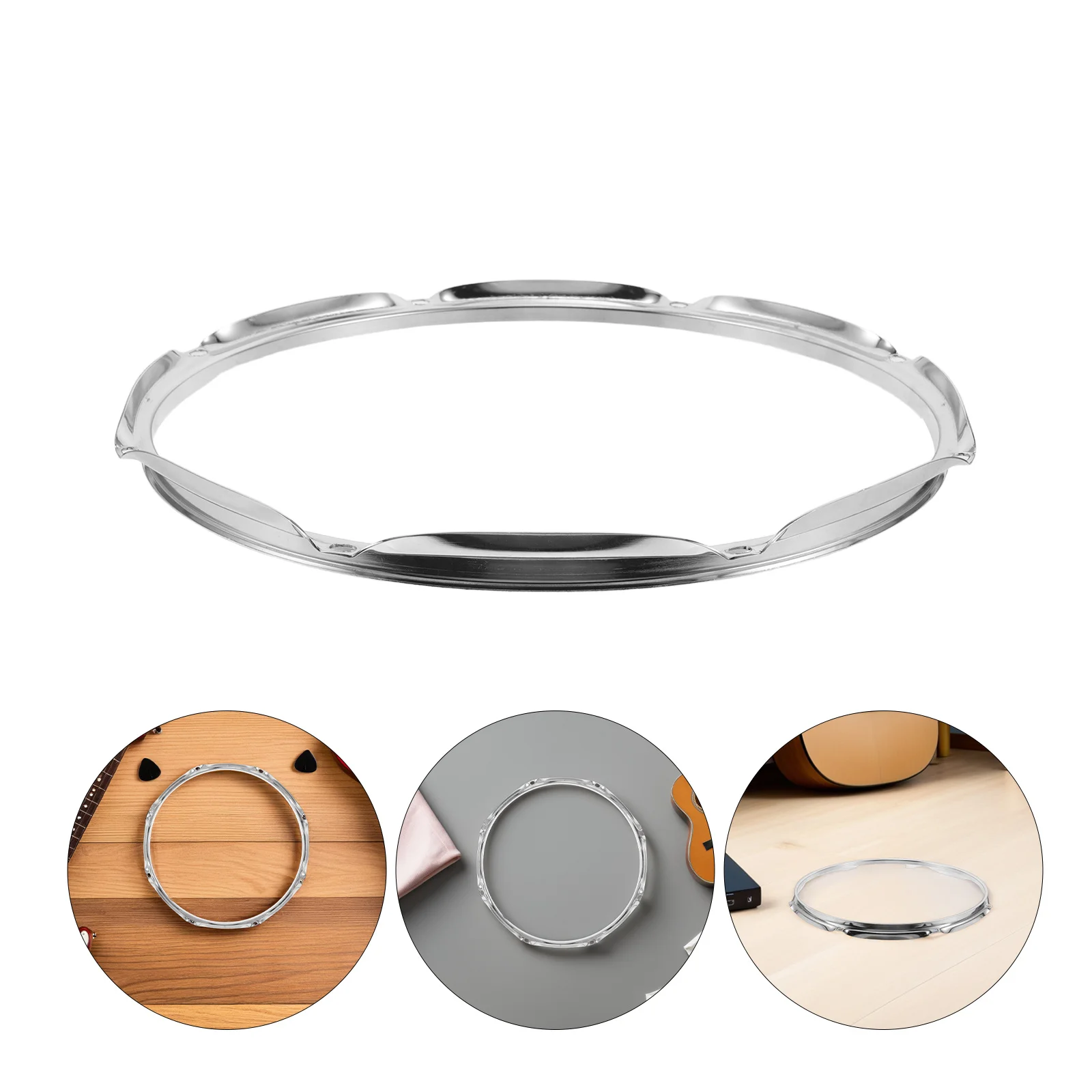 

1pcs Drum Hoop Parts 13 Inch 8 Lug Bass Tom Rim Flange Replacement For Percussion Instrument Kit Sturdy Metal Design Stage