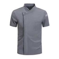 Chef Shirt Jackets Men Cook Clothes Kitchen Chef Clothes Restaurant Uniform Short sleeve Chef Uniform Women Waiter hotel costume