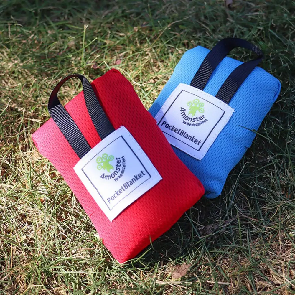 Picnic Mat Ultra-thin Moisture Resistant Waterproof Handle Sand Proof Nylon Mat Hiking Beach Blanket Outdoor Camping Accessories