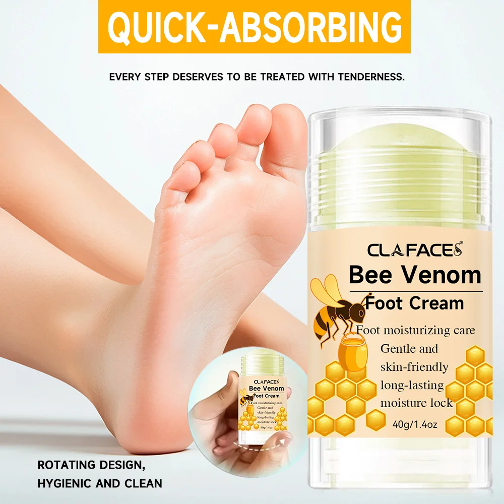 Bee Venom Fast Repair Foot Cream, Deeply Moisturizes Dry Cracked Feet, Exfoliates and Moisturizes Heel Care Stick, Quickly Sooth view 3