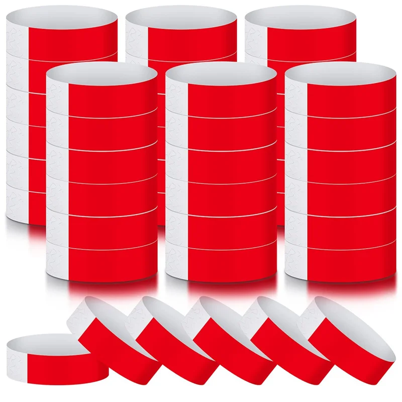 

【НОВИНКА】600 шт. водонепроницаемые ремешки на руку неоновый браслет для мероприятий, концертов, клей для вечеринки, красный