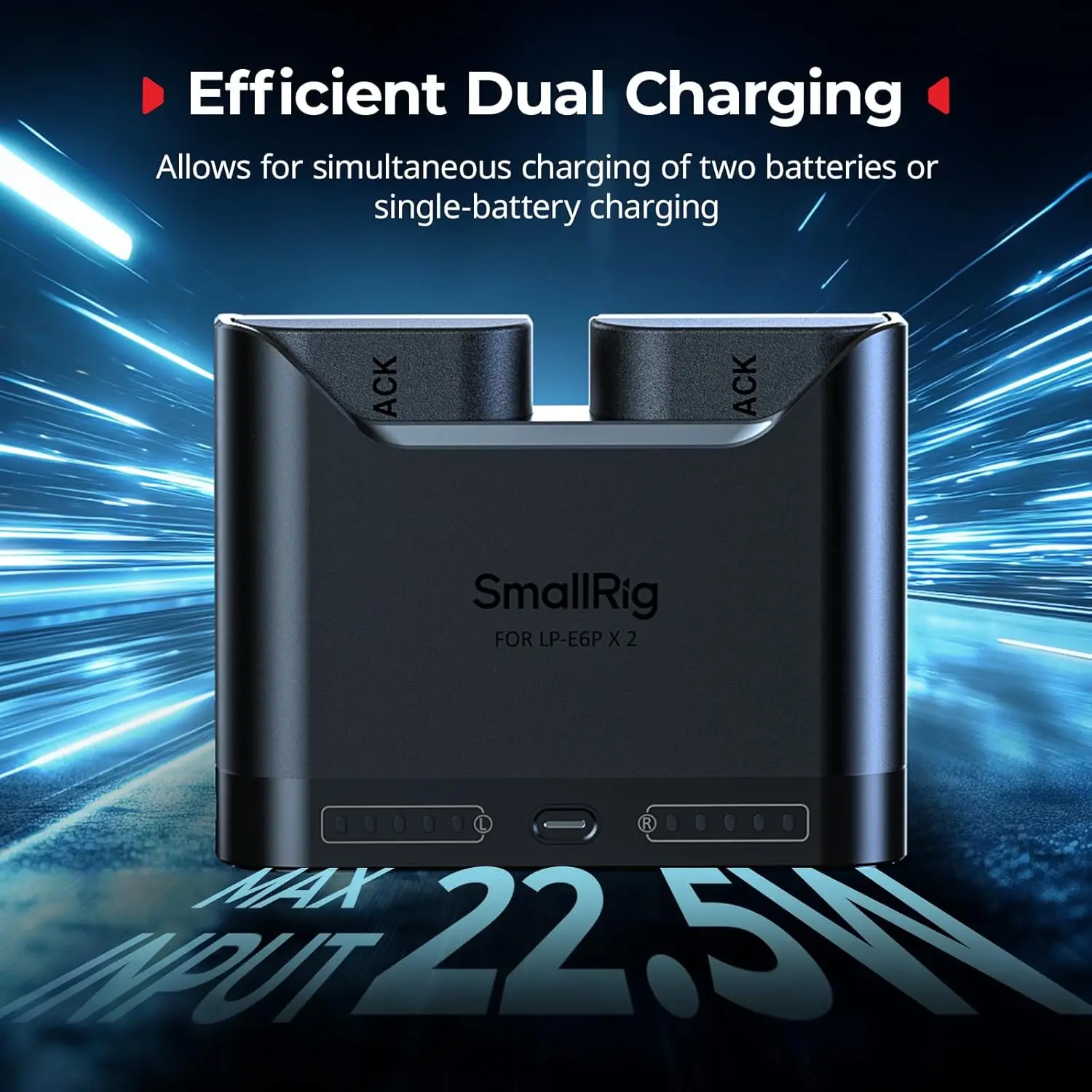 SmallRig LP-E6P LP-E6NH LP-E6N LP-E6 2h Dual Slot Camera Battery Charger for Canon EOS R6 Mark III R5 Mark II R7 5D Mark II view 2