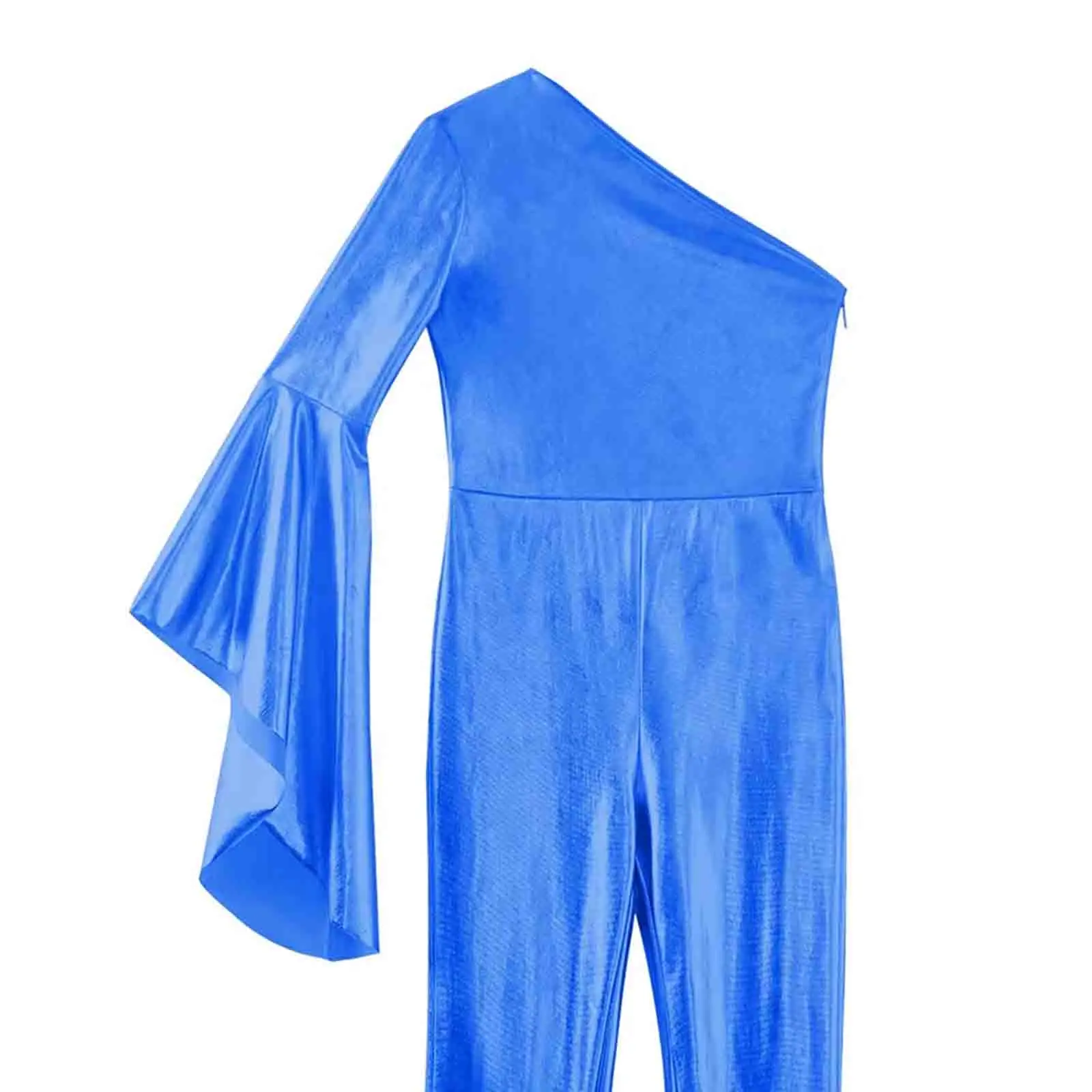 

Модный блестящий комбинезон для девочек: танцевальный костюм для диско, джаза, танго, выступлений, карнавала, вечеринок, с расклешенными рукавами