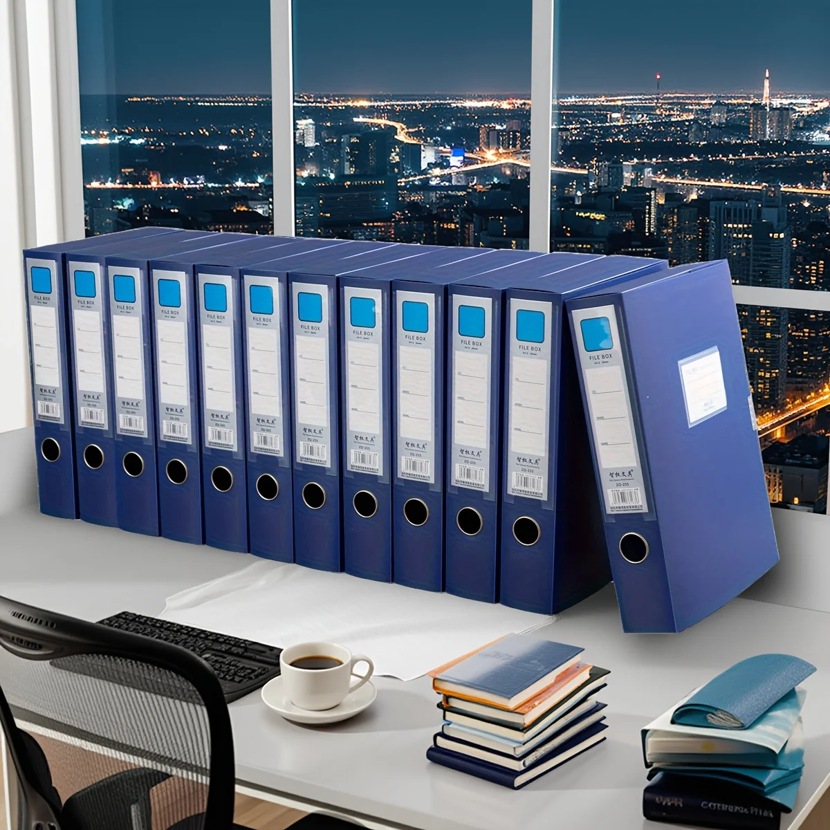 12 قطعة/A4 صندوق ملفات بلاستيكي سميك، حقيبة ملفات معلومات الفاتورة، صندوق تخزين قرطاسية المستندات، اللوازم المكتبية