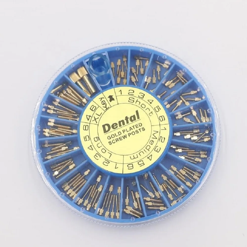 2024 China Whole Sale Price Manufacture of den tal Golden Plated impl ant Screw Post 240pcs 120 Pcs 12pcs