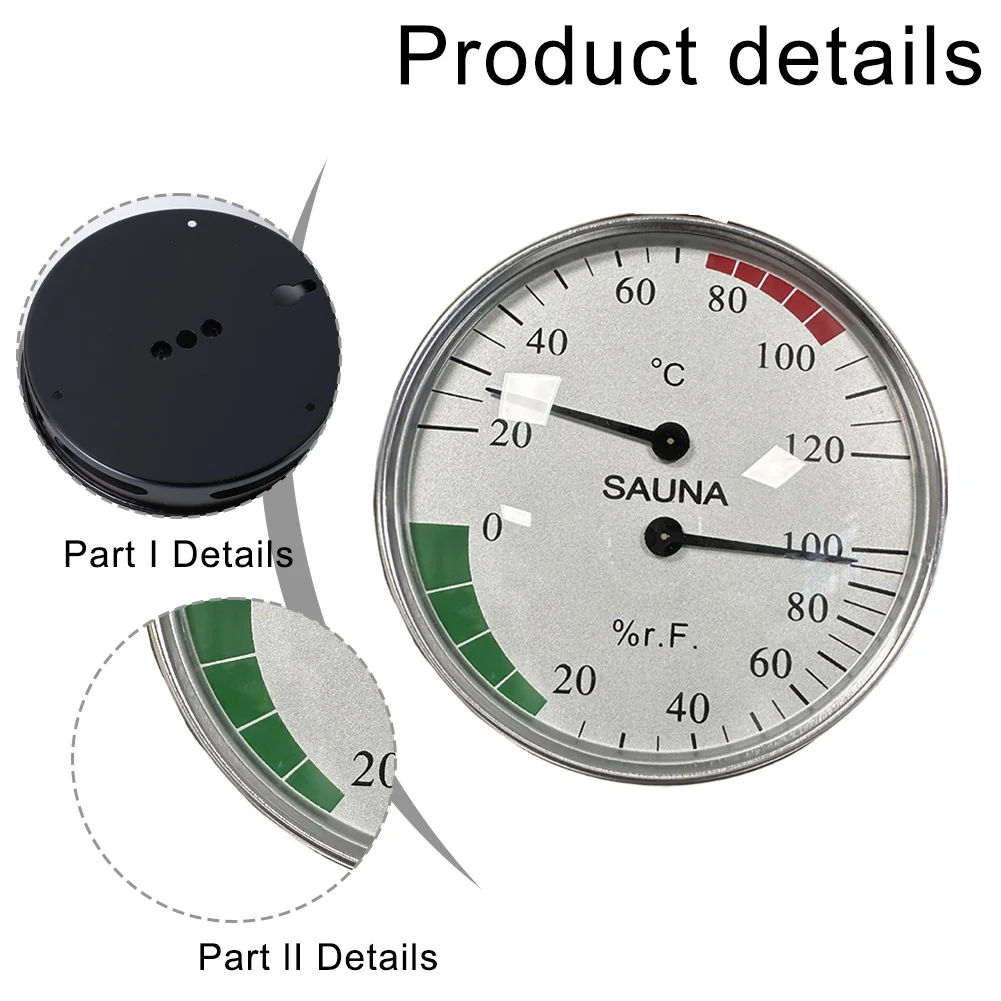 Sauna Thermometer Hygrometer For Temperature Humidity Measurement 10x10cm Room Wall Mounted Household Tools Spare Parts
