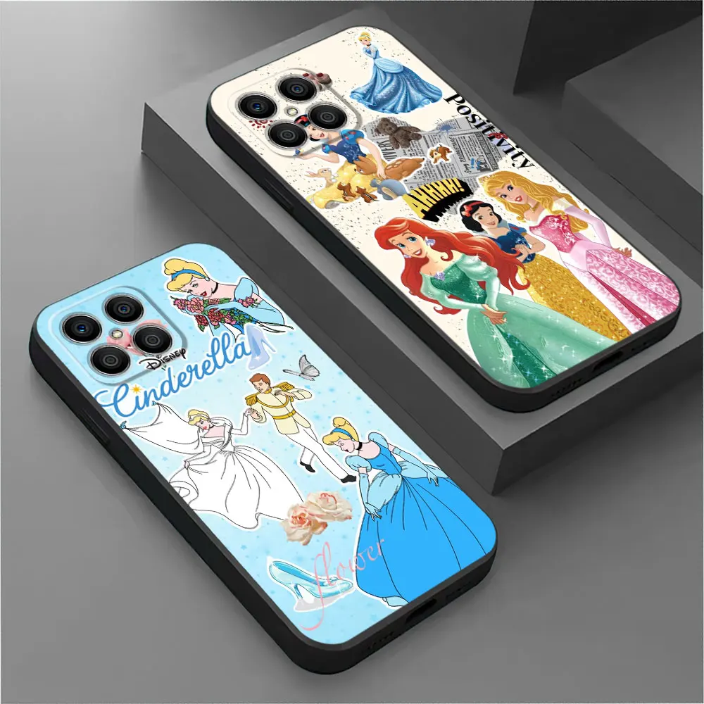 Case For Huawei Honor X8a X8 90 Lite X9a 8X 90 X7 Magic5 Pro P30 P40 P20 P Smart Z X6 Black Phone Cover Disney Princess Ariel