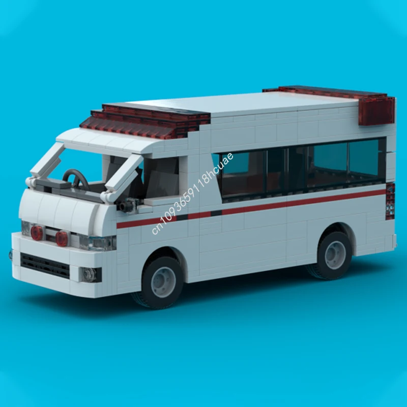 

758 шт. MOC Toyotaes Himedic третьего поколения, японская скорая помощь Hiace, строительные блоки STEM, развивающая рождественская игрушка в подарок