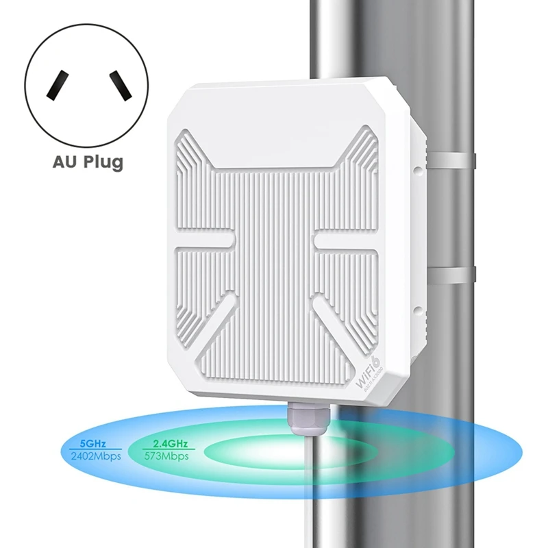 MOU-teWiFi 6 AX3000 AP Luar Ruangan Jarak Jauh Dual-Band dengan PoE dan IP67 Tahan Air 2.4GHz 5GHz AP Nirkabel Router Luar Ruangan