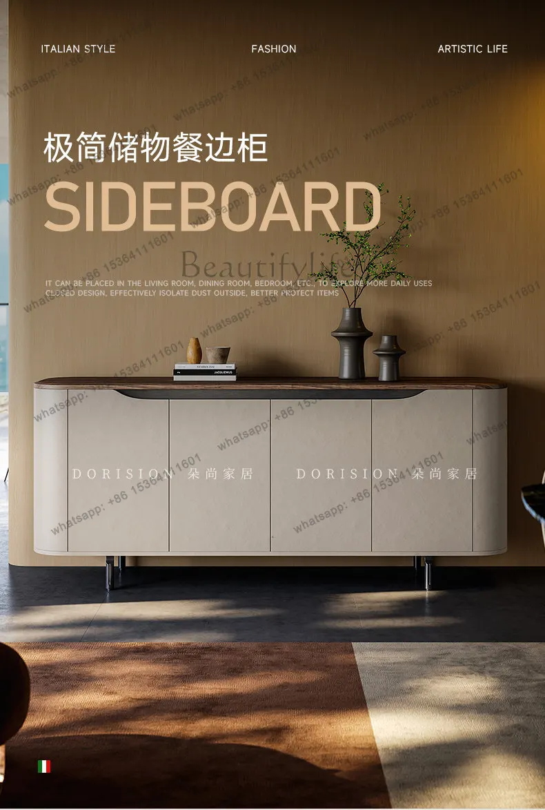 Italian minimalist entrance cabinet, living room, modern minimalist home against the wall, light luxury dining side cabinet