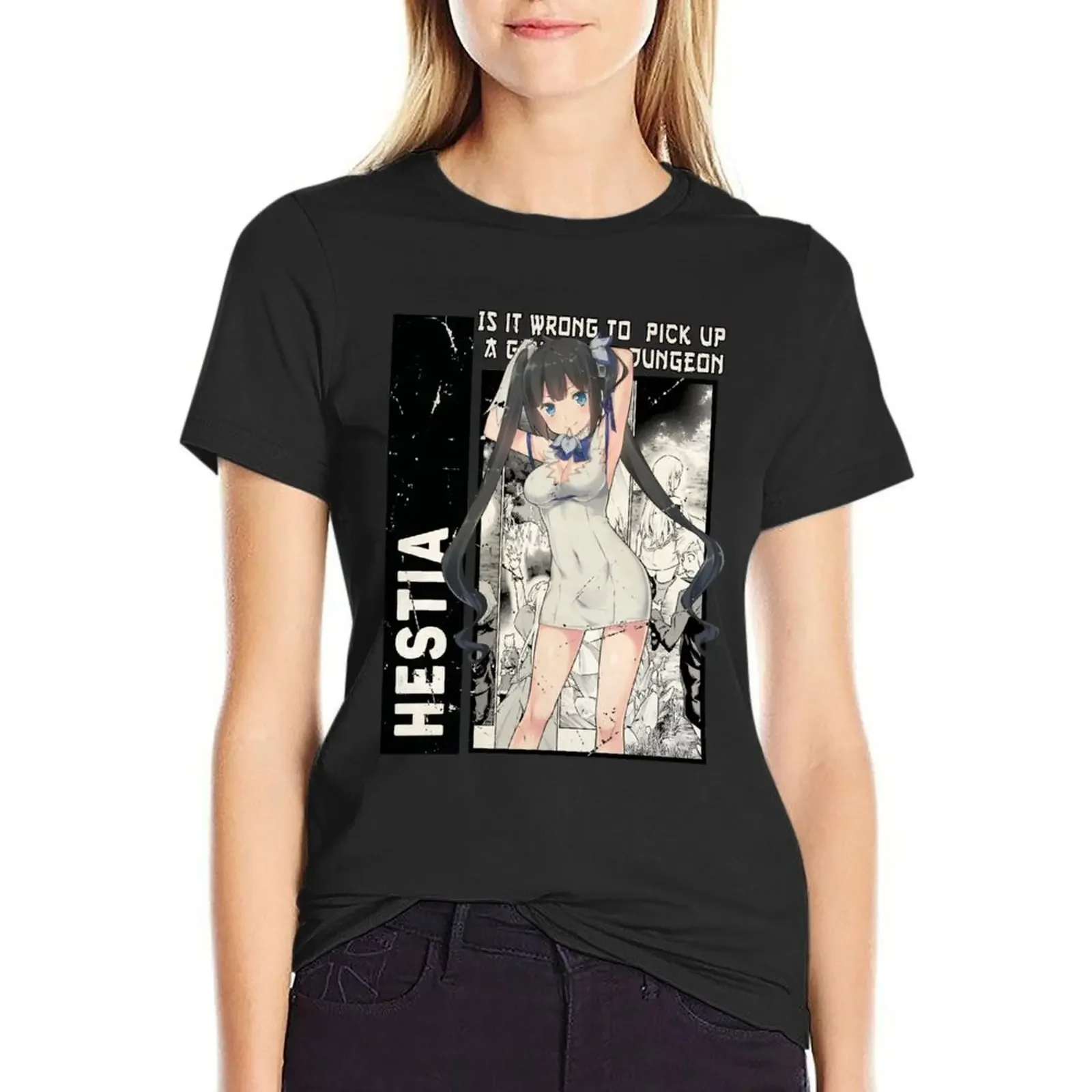 

Hestia, Danmachi T-Shirt funny blacks tops vintage clothes funny t shirts for Women