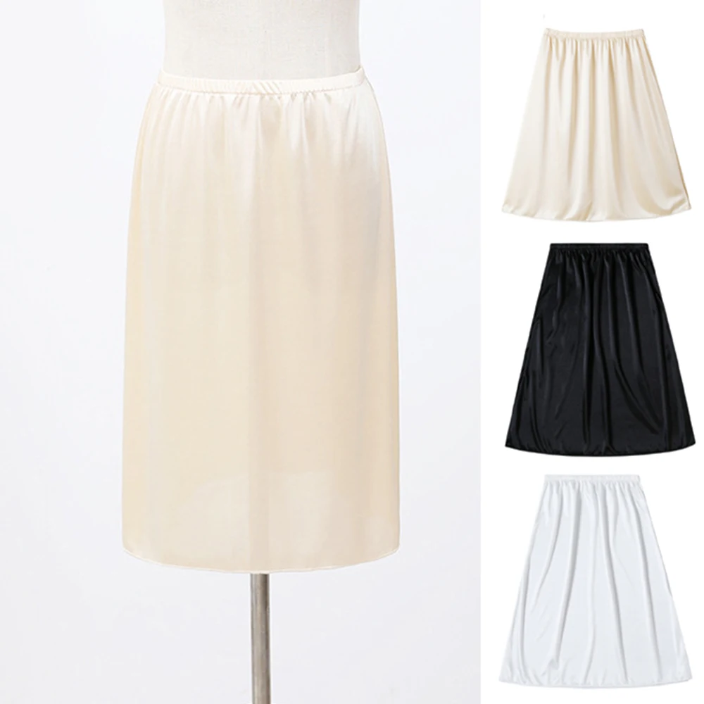 

Half Slip Summer Underskirt Women Under Dress Plain Smooth Petticoat Light Soft Bottom Skirts Fashion All Match Breathable Skirt