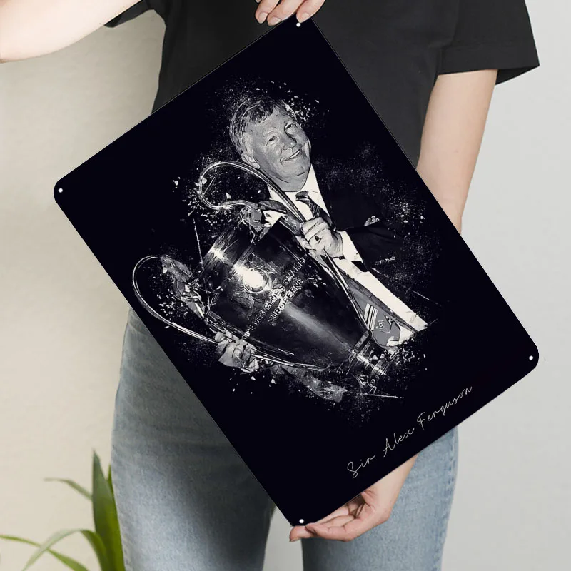 السير أليكس فيرغسون علامات معدنية الرياضة ملصق جدار الديكور العناصر مخصص صفيح تسجيل ل جدار الفن الديكور غرفة ديكور بار