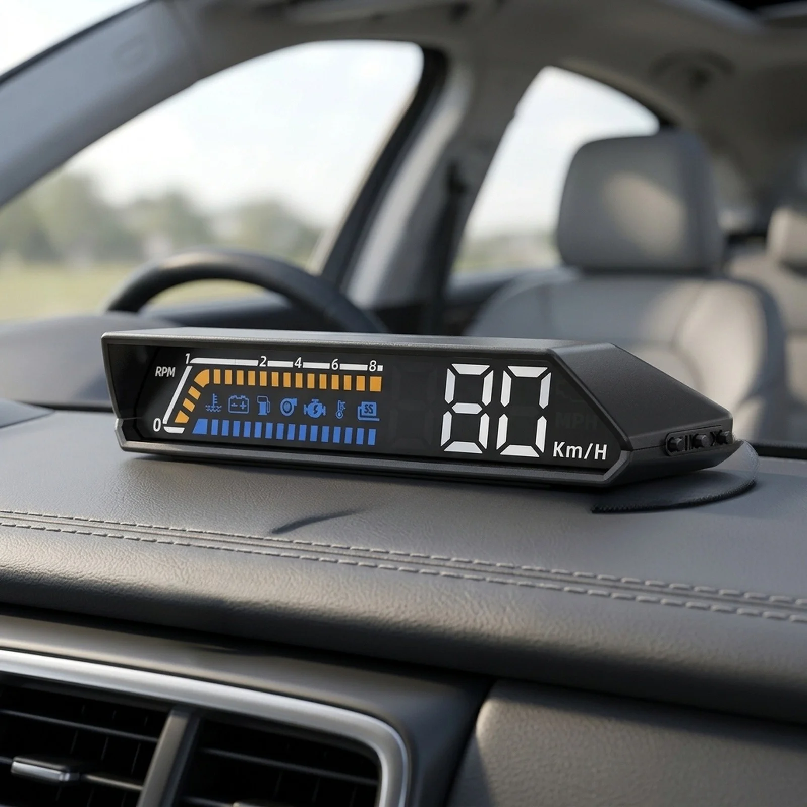 For OBD2 Car Head Up Display HUD Gauge Black Car Dashboard Dual-screen Linkage Universality 12V For Car Dashboard