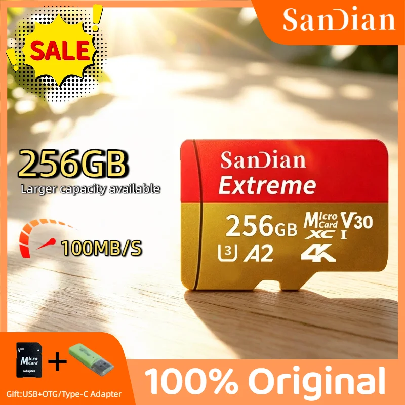 

256GB UHS 1 Class 10 Micro TF SD Card Flash Cards Memory Card High Speed Memory SD Cards Storage Card For PC Smartphone Titan
