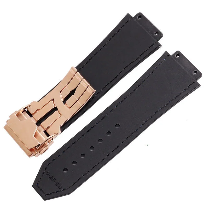 Genuine Leather Watchband for HUBLOT BIG BANG 25*19mm Waterproof Men's cowhide Watch Strap Rubber Watch chain Bracelet Wristband