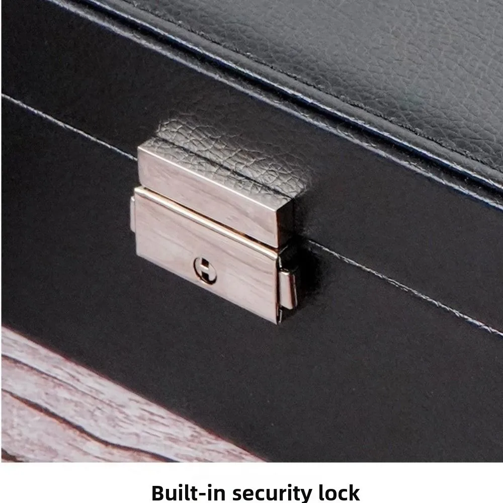 

2 Layer Double-layer Jewelry Box PU Leather Elegant Leather Jewelry Organizer Dustproof with Lock Necklace Earring Box