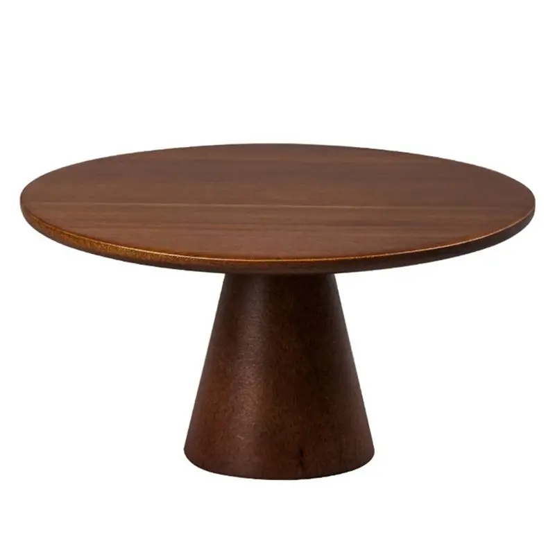 

AEE4-Elegant Wood Cake Stand - High Footed Dessert Display Plate For Cakes Cupcakes And Pastries Perfect For Weddings