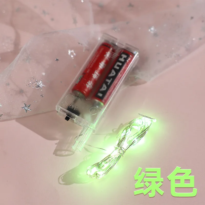 Stringa luminosa a LED a due sezioni con scatola batteria con lampadina in filo di rame per la stella della decorazione natalizia