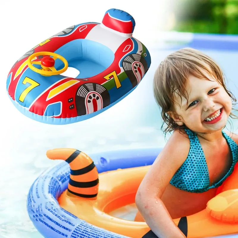 Anillos de natación inflables para bebé, juegos acuáticos, asiento, barco flotante, círculo de natación para niños, diversión, piscina, bañera, fiesta en la playa, juguete acuático de verano