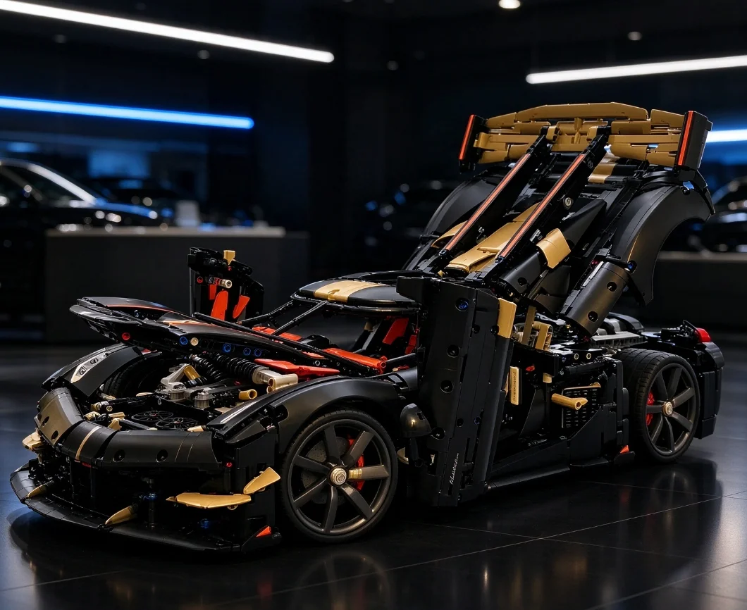 4104 Pieces High Performance V8 Track Hypercar, Technic Building Block Kit, DIY Assembly Model Toy, Birthday Gift for Adults