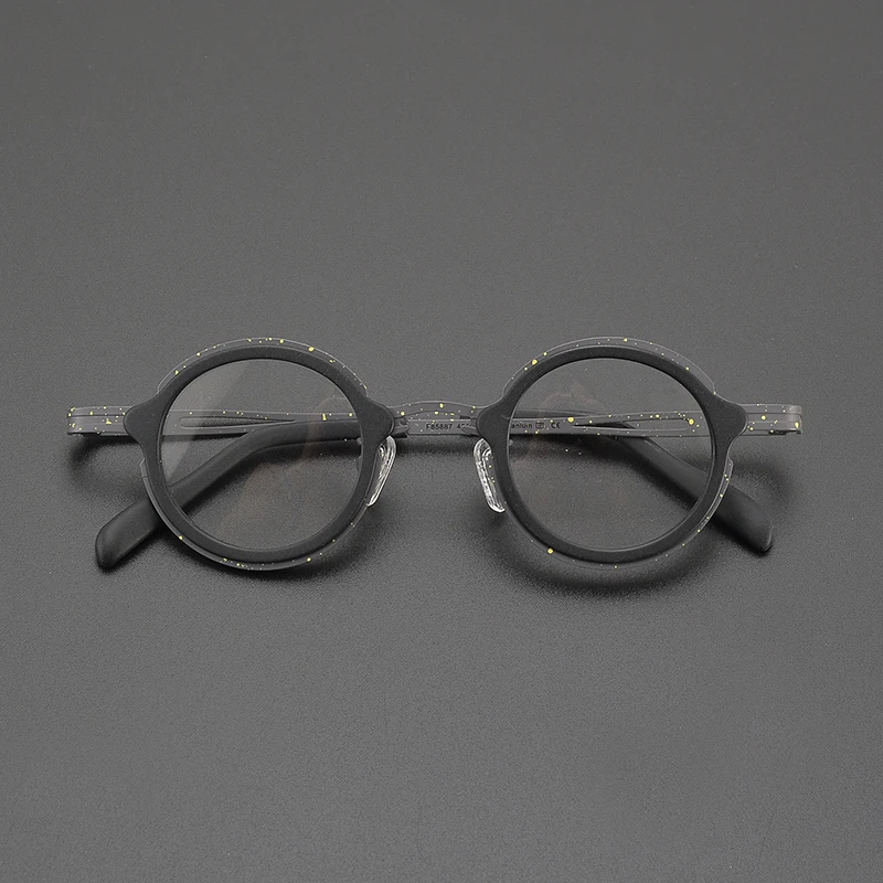Óculos de miopia redondos de titânio ultraleve, de alta qualidade, armação retrô, designer de nicho, moda literária, óculos ópticos casuais