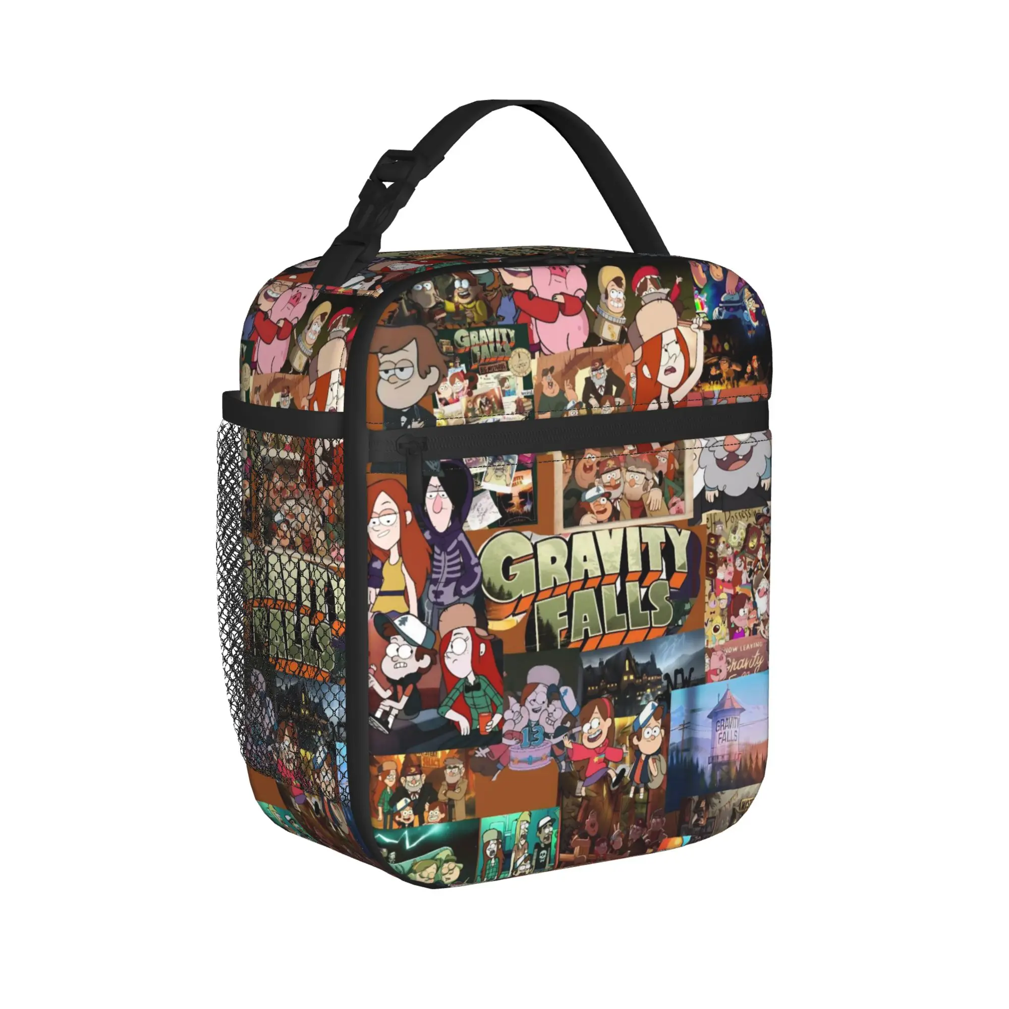 Insulated Lunch Tote Bag G-Gravity Falls Accessories  Storage Food Box Y2K Thermal Cooler Lunch Box For School