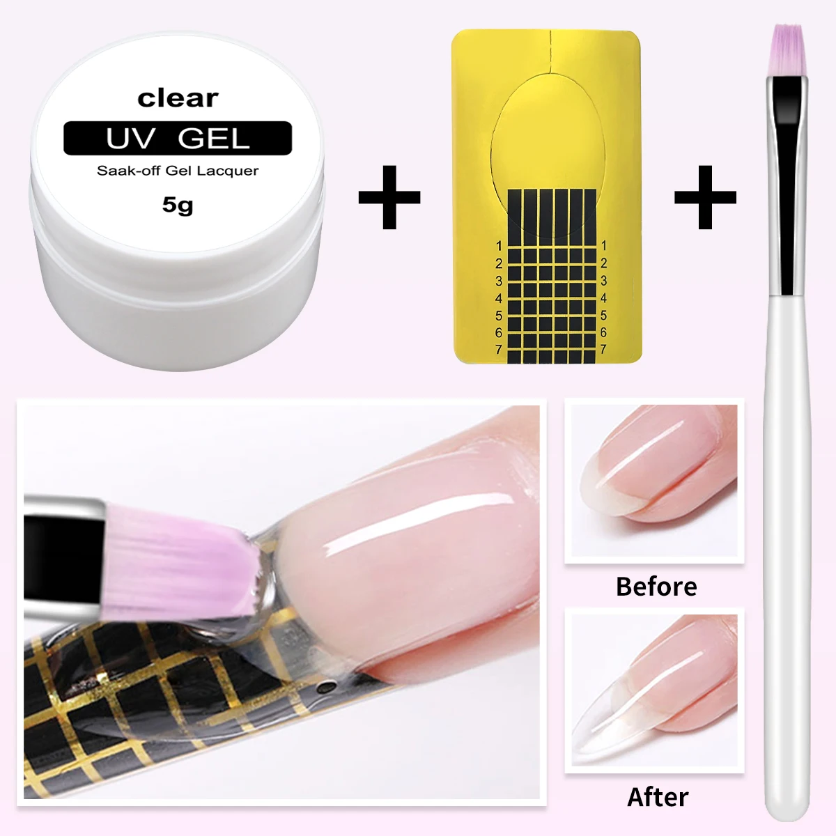 Nagelverlenging Gel Kit Witte Quick Extension Gel Nagellak Vernis Losweken UV Gel Nagels Uitgebreide Manicure Tool Kit
