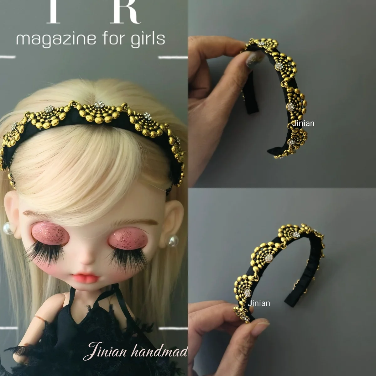 

ICY Blyth кукла аксессуары для головных уборов черный классический древний римский стиль повязка для волос на 19 суставов OB24 изысканный нарядный головной убор