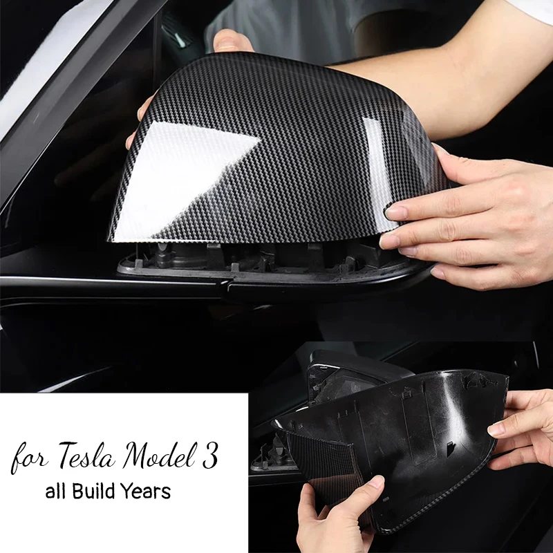 

For Model 3 (2017-2024 & Highland 2024 2025) Exterior Rearview Mirror Caps Replace Part Rear View Mirror Shell Replacement Cover