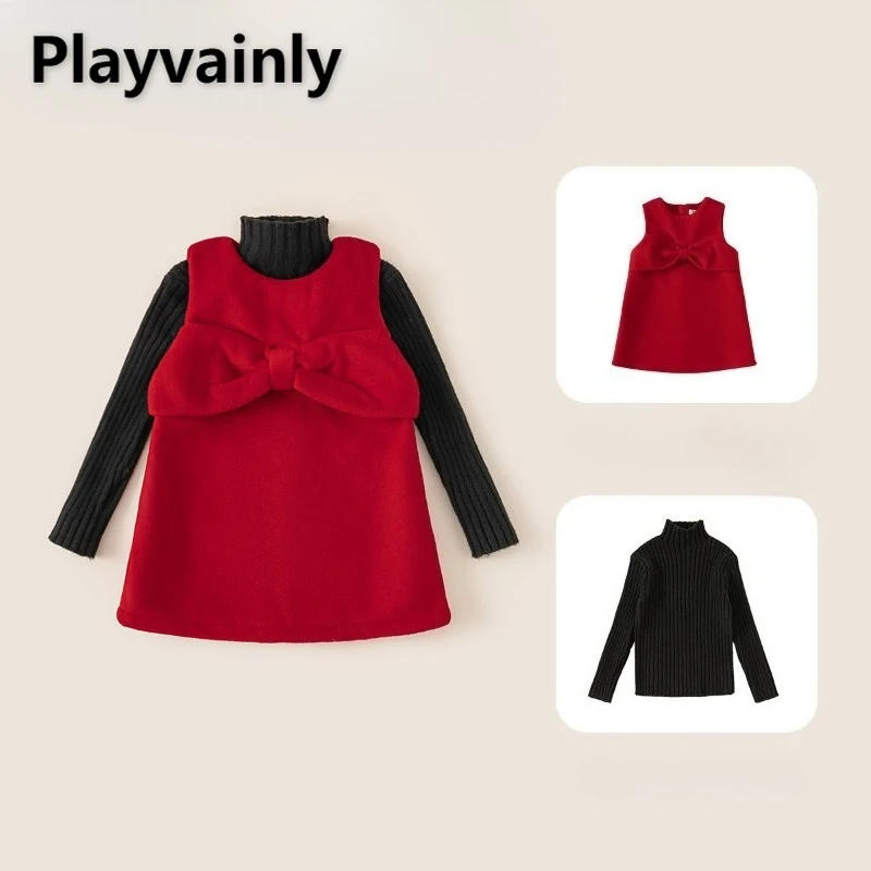 

Новые весенне-осенние платья для маленьких девочек, красное платье-жилет без рукавов с большим бантом, детский костюм для дня рождения, праздника, вечеринки, Q2191