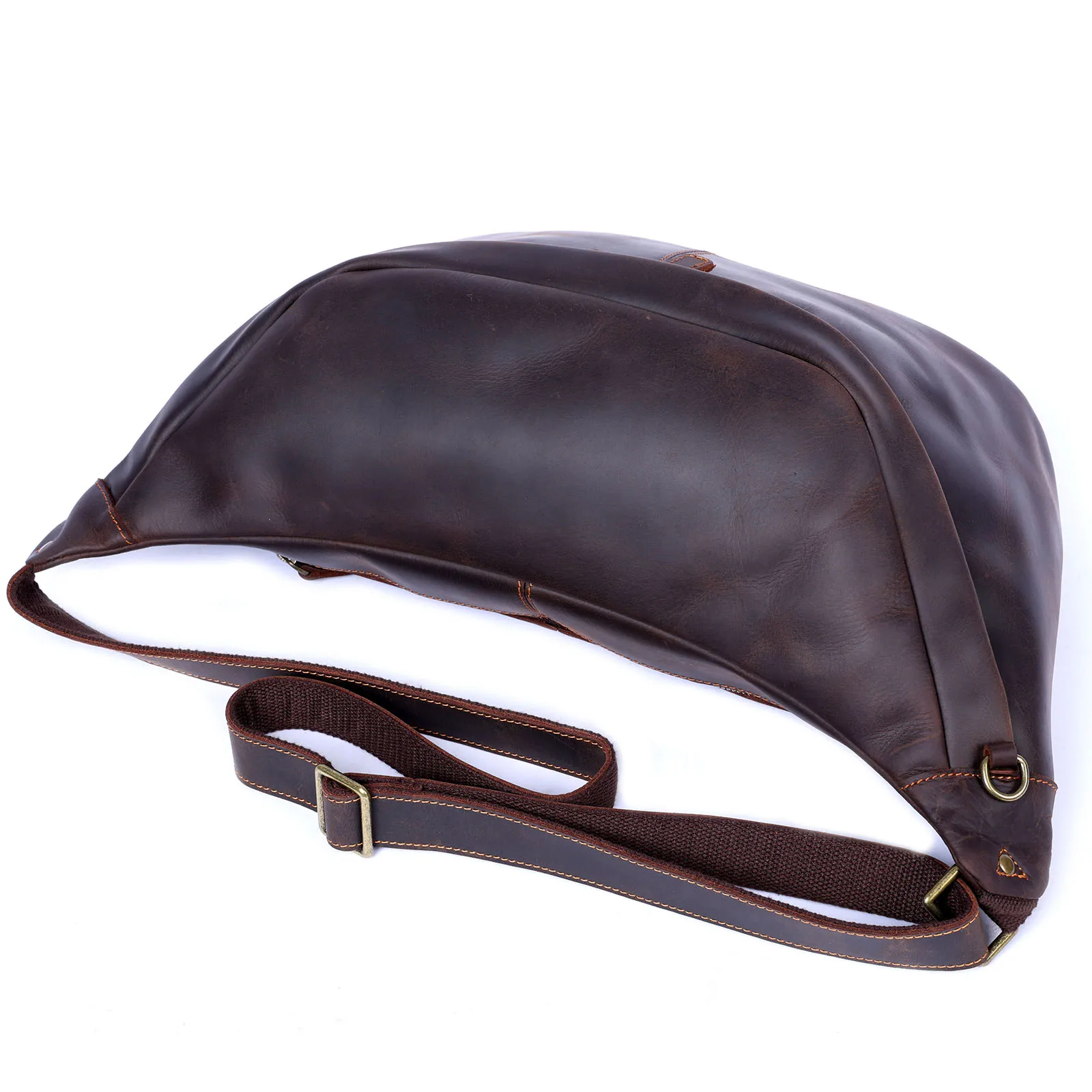 S.worker Vintage-Umhängetasche aus echtem Leder für Herren, große Kapazität, Brusttasche aus Vollnarbenleder, 14-Zoll-Crossbody-Tagesrucksack – Detail 10