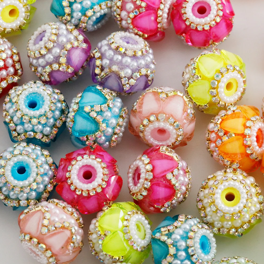 

18*20mm 50Pcs Cordial Design DIY Rhinestone Round Beads / Handmade / Exquisite Finish / Jewelry Parts #20332