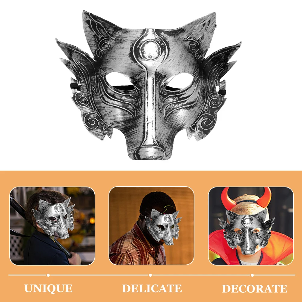 

1pc Wolf Head Pvc Spooky Halloween Mask For Masquerade Party Cosplay Carnival Horror Animal Mask Costume Accessory