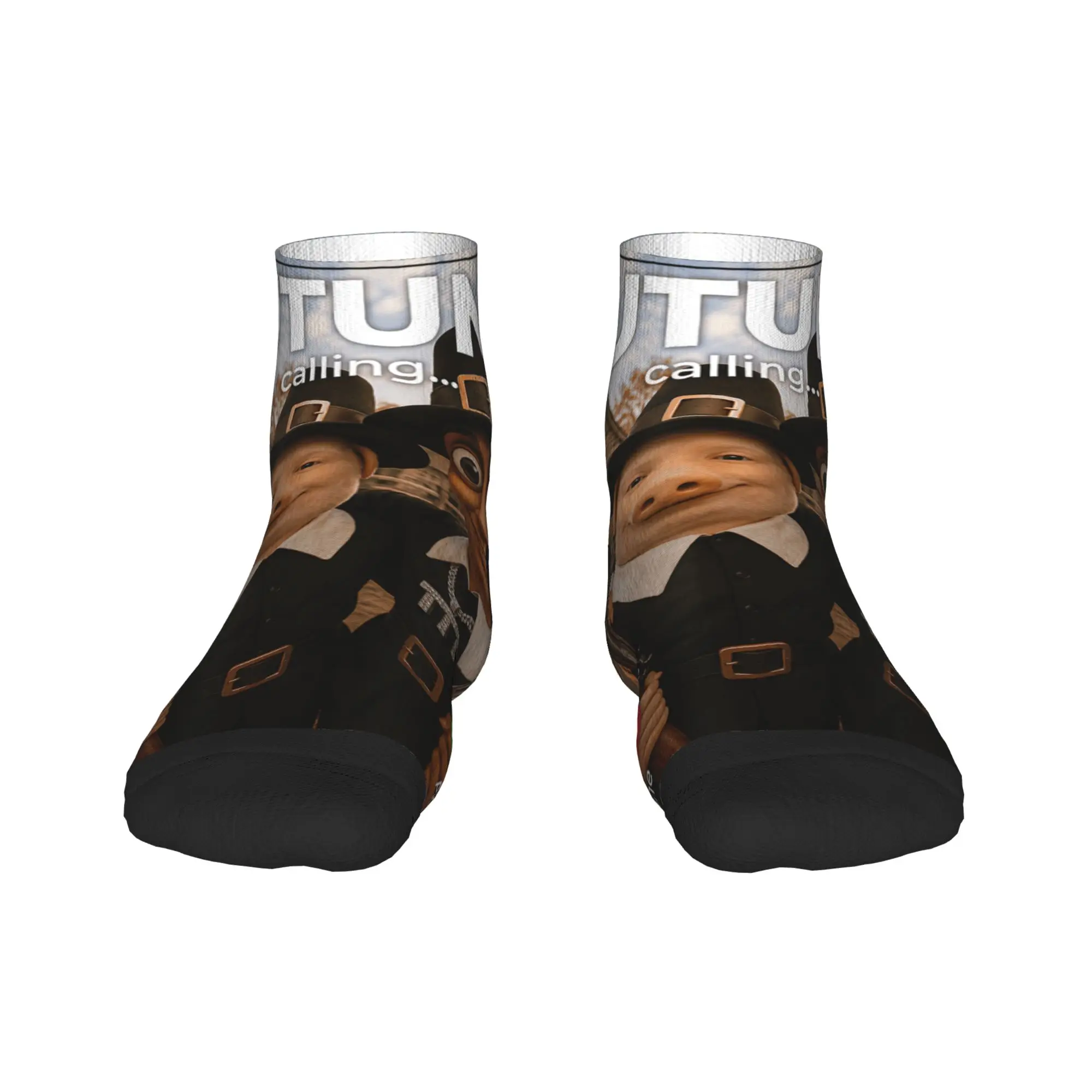 Men Casual Socks Tung Sahur John Pork Brainrot Duo Turkey Hunting Adventure Anti Skid Sock Summer  Funny Design Running Socks