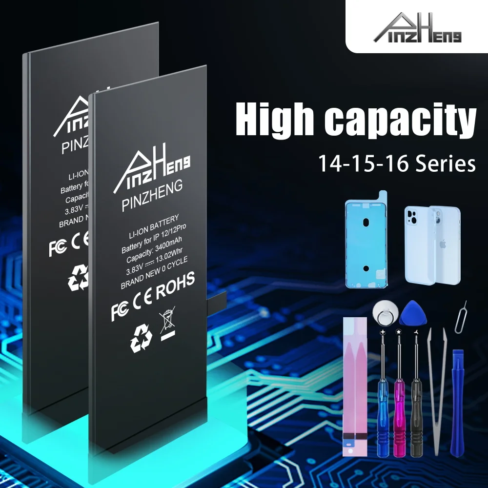 PINZHENG Oryginalna Bateria o Dużej Pojemności do iPhone 16 14 15 Pro Max 15 16 14 Pro 14 Plus 15 Plus 16 Pro Max, Baterie Zamienne