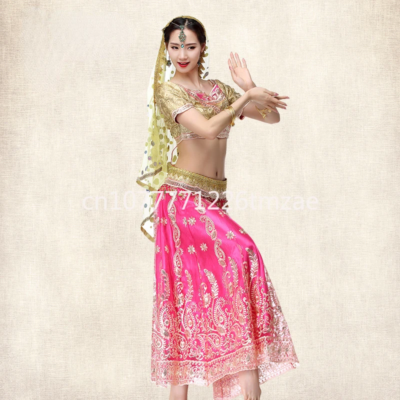 Belly Dance 2020 New Indian Saree Costume Women's Bollywood Dance Performance Costume Suit