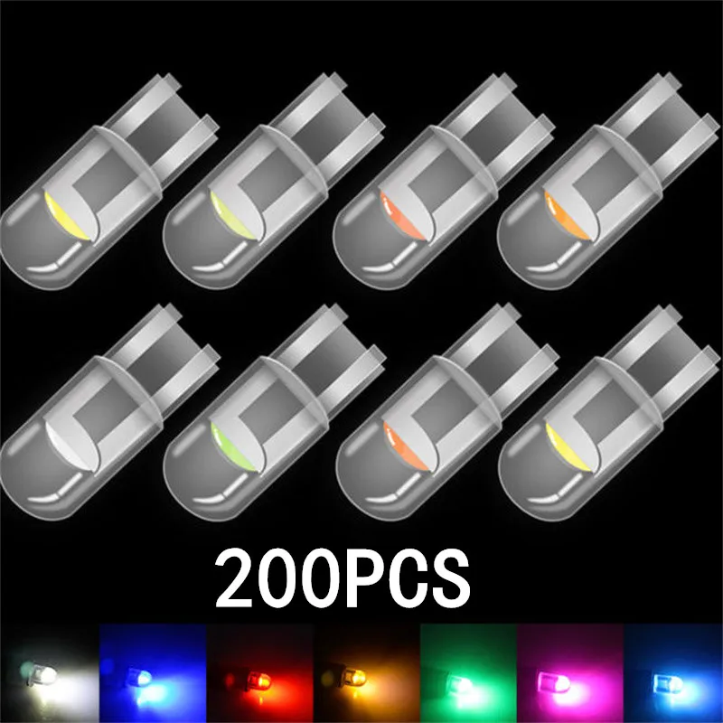 5/10/100PCS T10 DC 12V LED Car Light Set Colorful Canbus Glass COB 6000K Dome Reading Lamp Marker Wedge License Plate Bulb