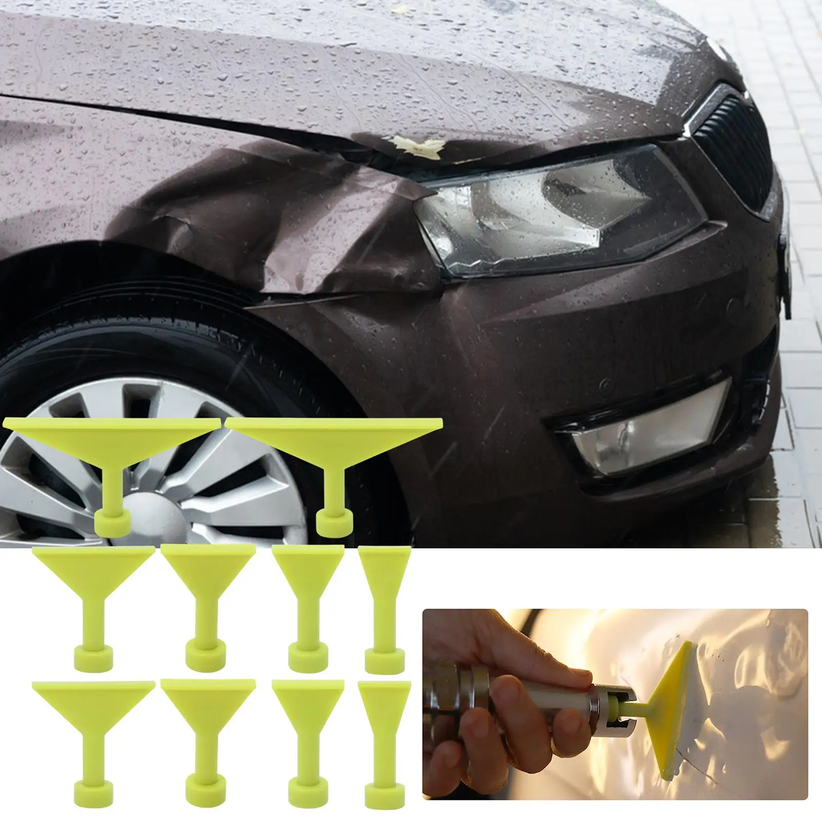 

Car Dent Removal Tabs 10-Pieces No Paint Dent Remover Glue Tabs Vehicle Body Repair Hailstone Damage Fixing Tools