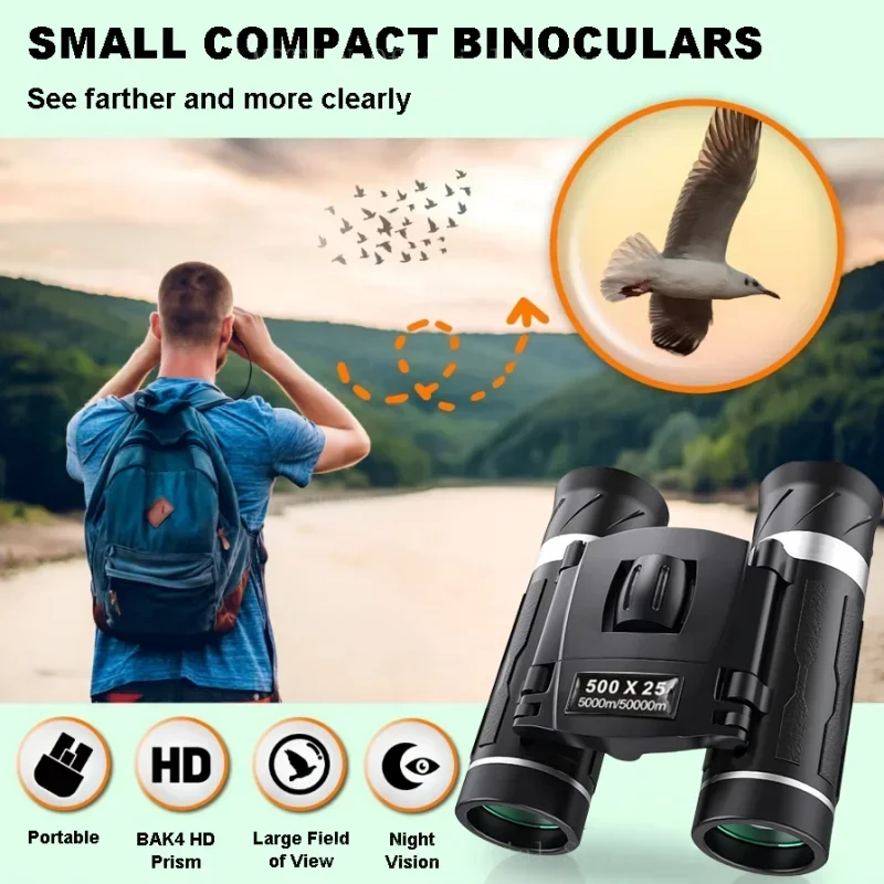 50000m Professional Powerful Binoculars Telescope HD High-magnification Low-light Portable Outdoor Binoculars Camping