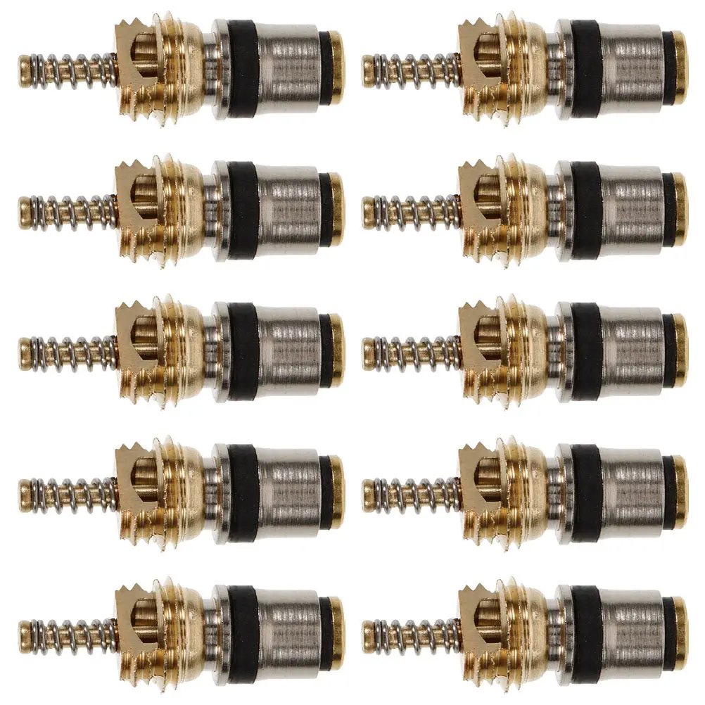 

10Pcs R134a-3 Copper Valve Core Kit for Car Air Conditioning System Precise Refrigerant Charging High Low Pressure Valve Stem