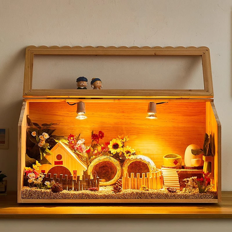 Small Animals Cages Large Hamster House Indoor Rodent Constant Temperature Cages Desktop Guinea Pigs Dwarf Rabbit Habitats