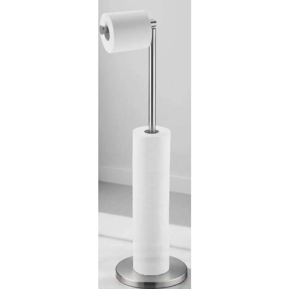 

Stainless Steel Toilet Paper Holder Stand with Storage, Heavy Duty Rustproof Bathroom Tissue Roll Dispenser for Home