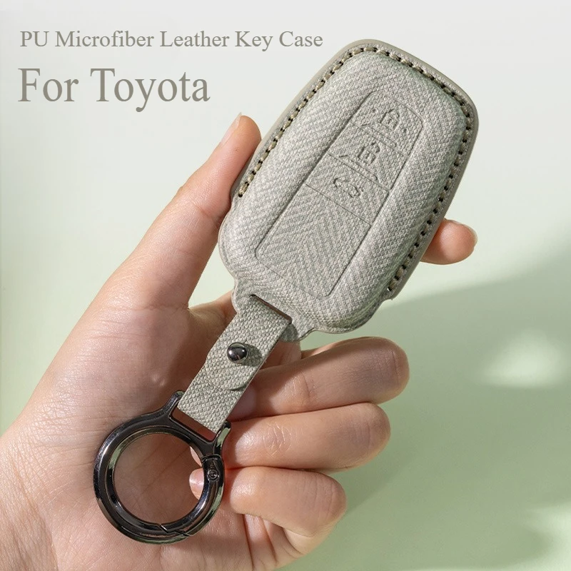 

PU Microfiber Leather Key Case Cover For Toyota Camry Corolla Levin Avalon Highlander Wildlander Car Styling Accessories