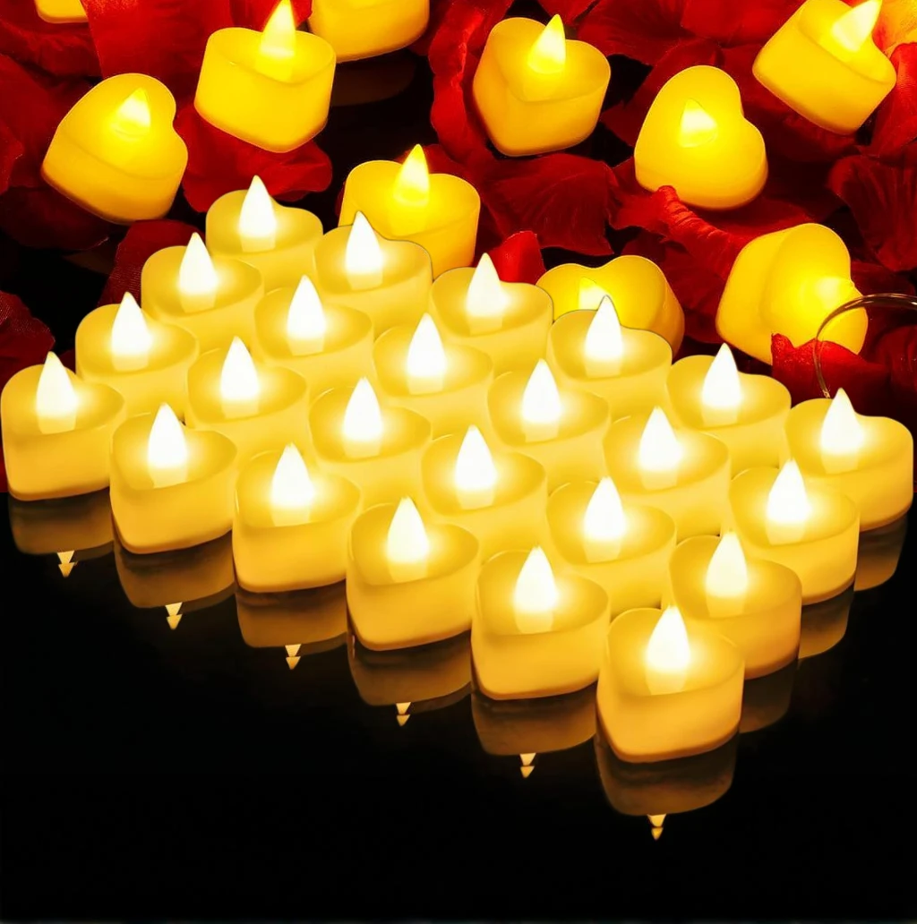 

Светодиодные свечи в форме сердца, беспламенные свечи «Любовь» для свадьбы, предложения, свадьбы, Дня святого Валентина, юбилея, Дня благодарения