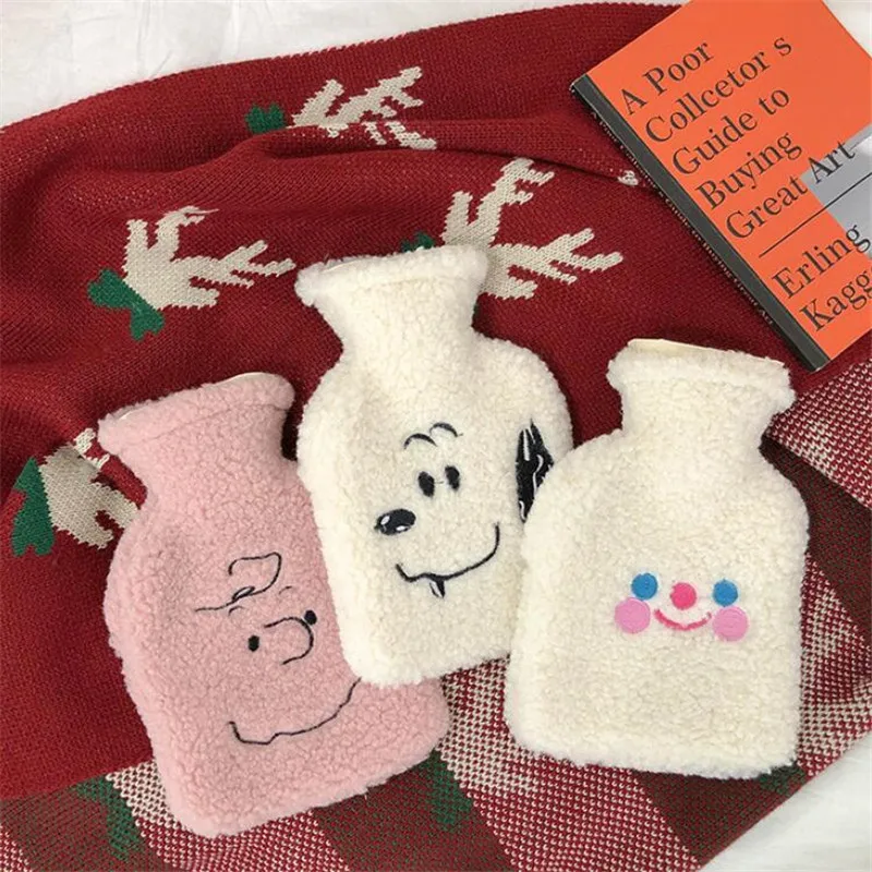 1Pc Cute Stress Pain Relief Therapy Cloud Hot Water Bottle Bag Lambswool Cozy Cover Winter Warm Heat Reusable Hand Warmer INS