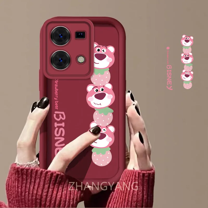 Case For OPPO Reno 7 4G Reno 8 4G Cute cartoon bear phone case with silicone TPU soft case anti drop and shockproof phone camera