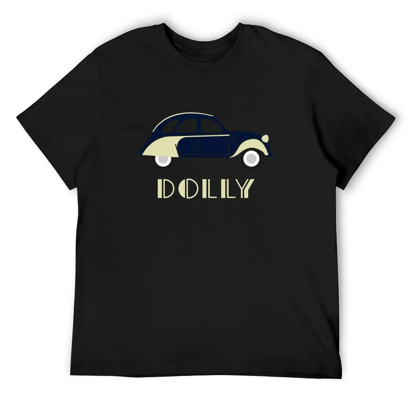 Citro?n 2CV Dolly Midnight Blue and Rialto Yellow T-Shirt boys whites shirts graphic tees blacks heavyweight t shirts for men