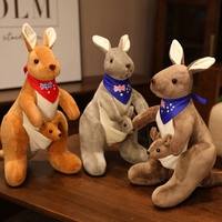 Lifelike Scarf Mum With Baby Kangaroo Plush Toy Kids Toy Simulation Australian Animals Kangaroo Plushie Funny Gift for Children